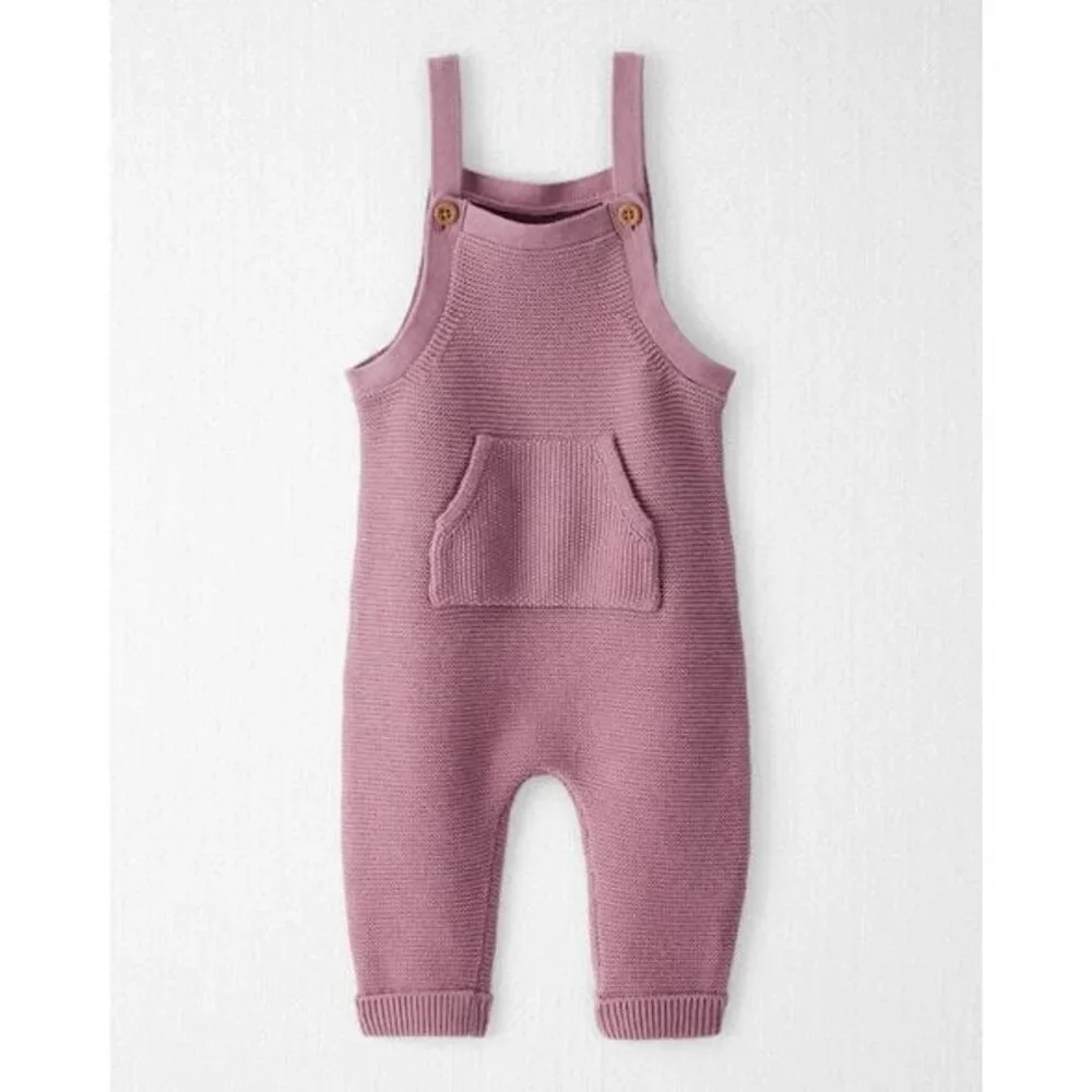 Little Planet By Carter's Organic Sweater Overalls Set, Pink 6M